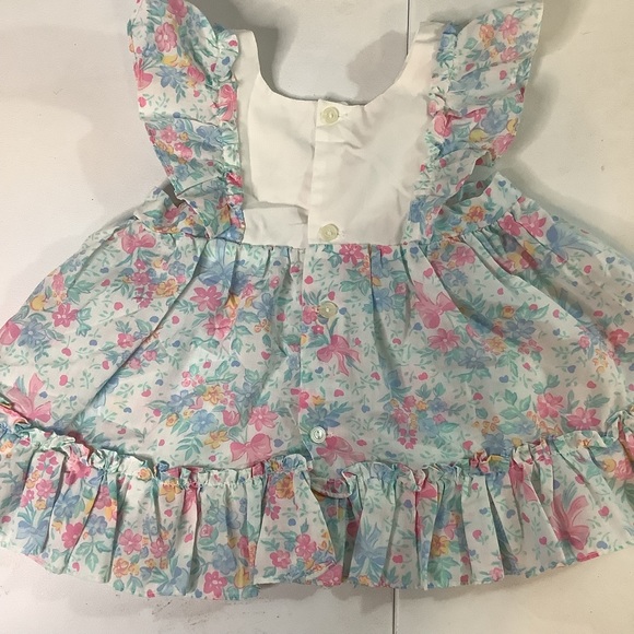 Vintage Cradle Togs Floral Dress And Bonnet Set Embroidered 18 Months - Picture 6 of 8